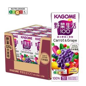 [1 Carton] Kagome Yasai Seikatsu 100 Carrot and Grape (12x200ml)