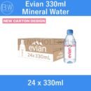 Evian Mineral Water 24 x 330ml / 24 x 500ml / 12 x 1.5L Carton Bundle