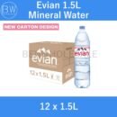 Evian Mineral Water 24 x 330ml / 24 x 500ml / 12 x 1.5L Carton Bundle
